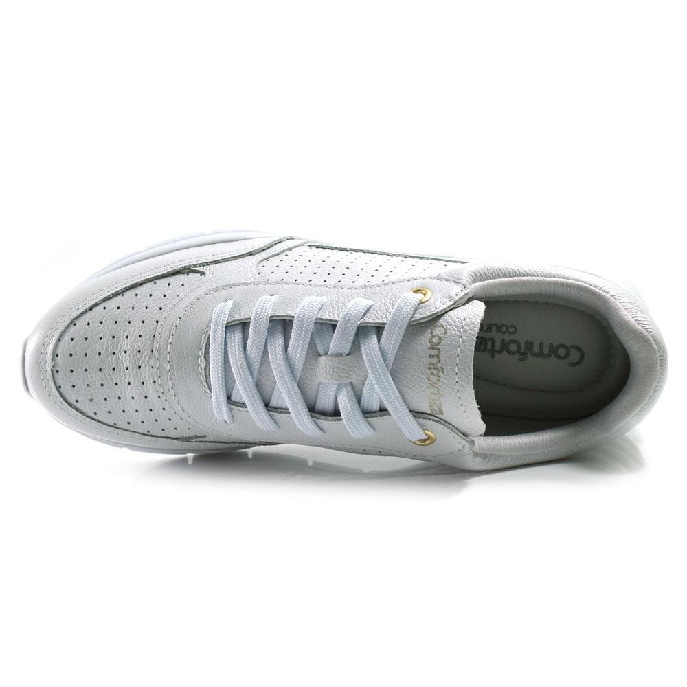 Tênis de Couro Feminino Comfortflex 2535303 Branco 5