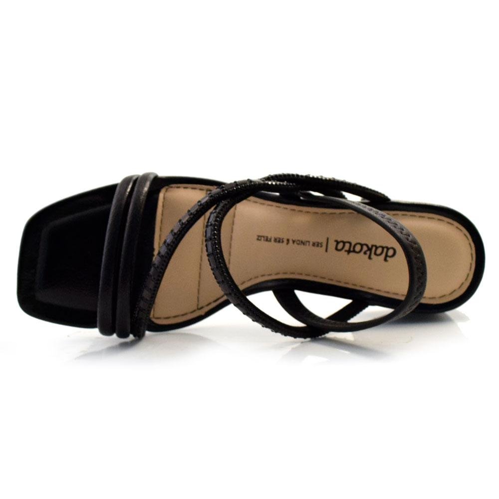 Sandália de Salto Bloco Feminina Dakota Y7391 Preto 6