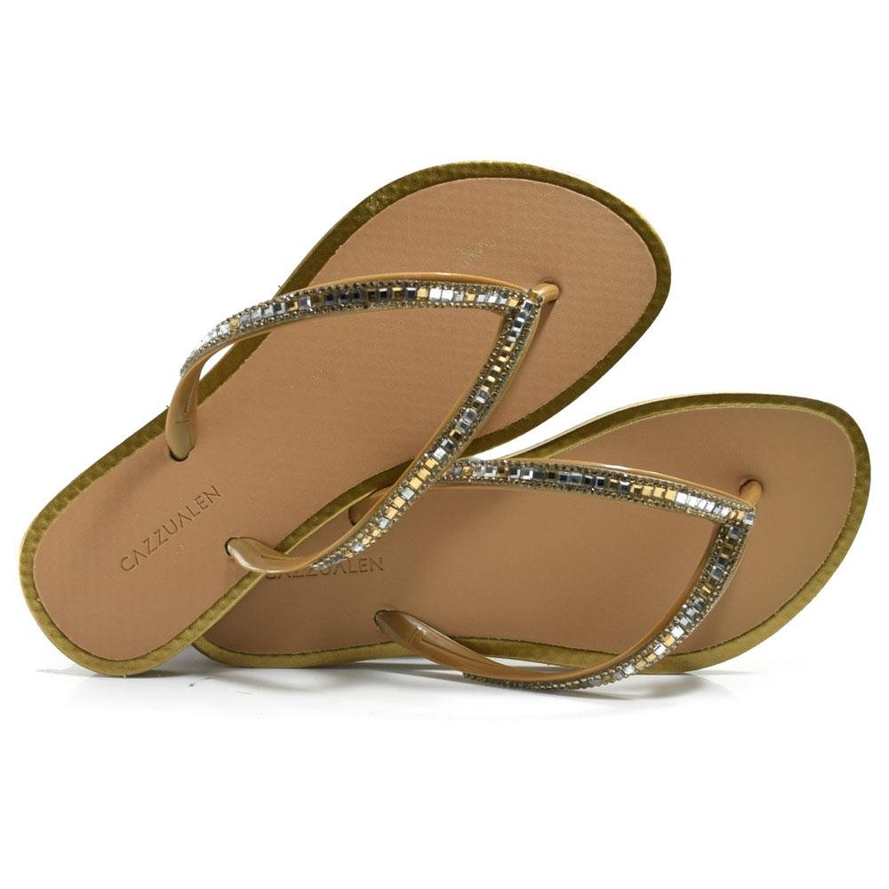 Chinelo Feminino Cazzualen CH-2101 Dourado 2