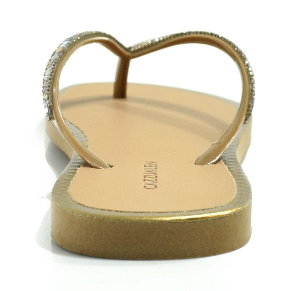 Chinelo Feminino Cazzualen CH-2101 Dourado 4