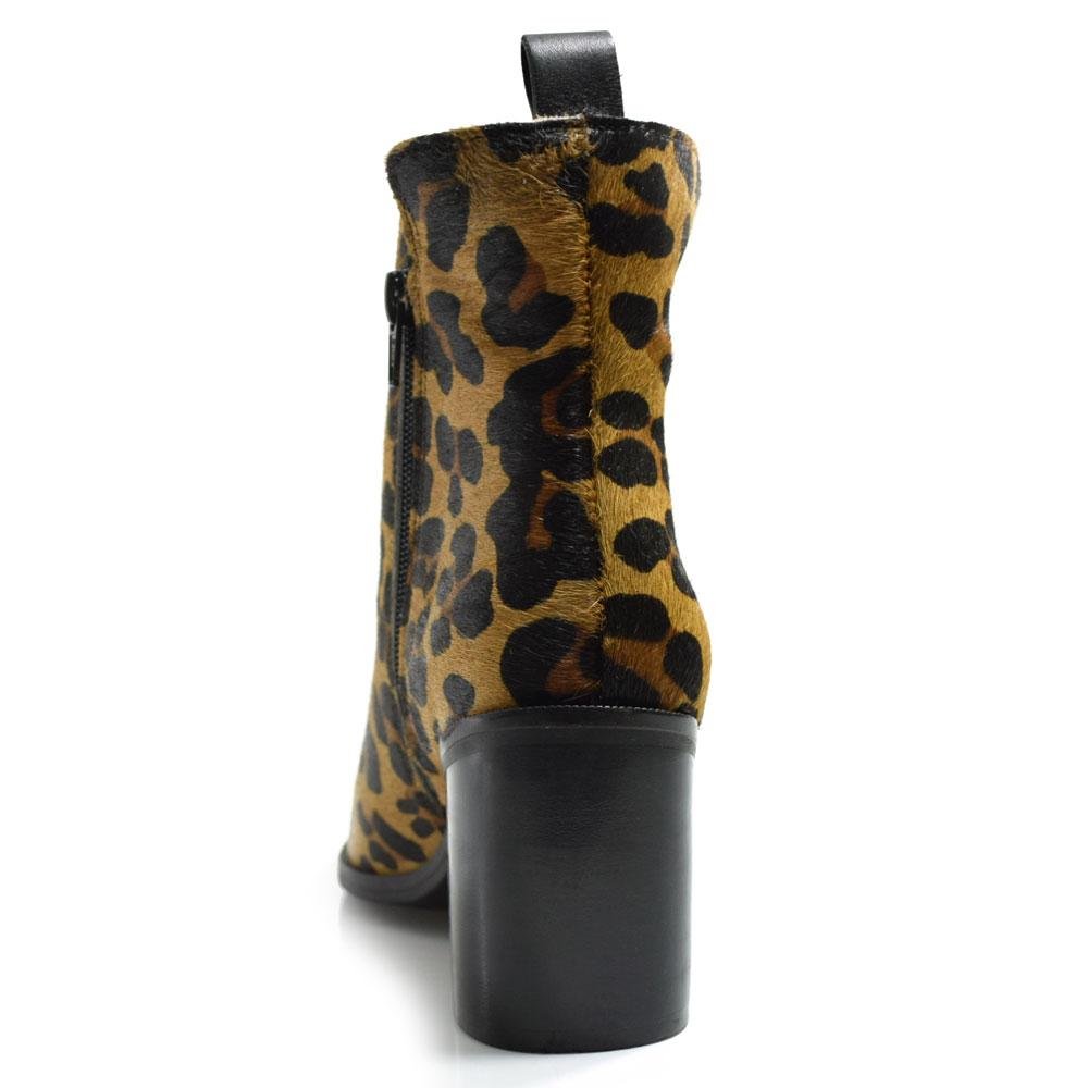 Ankle Boots de Couro e Onça Suzzara 431-310 PELO Onça 4