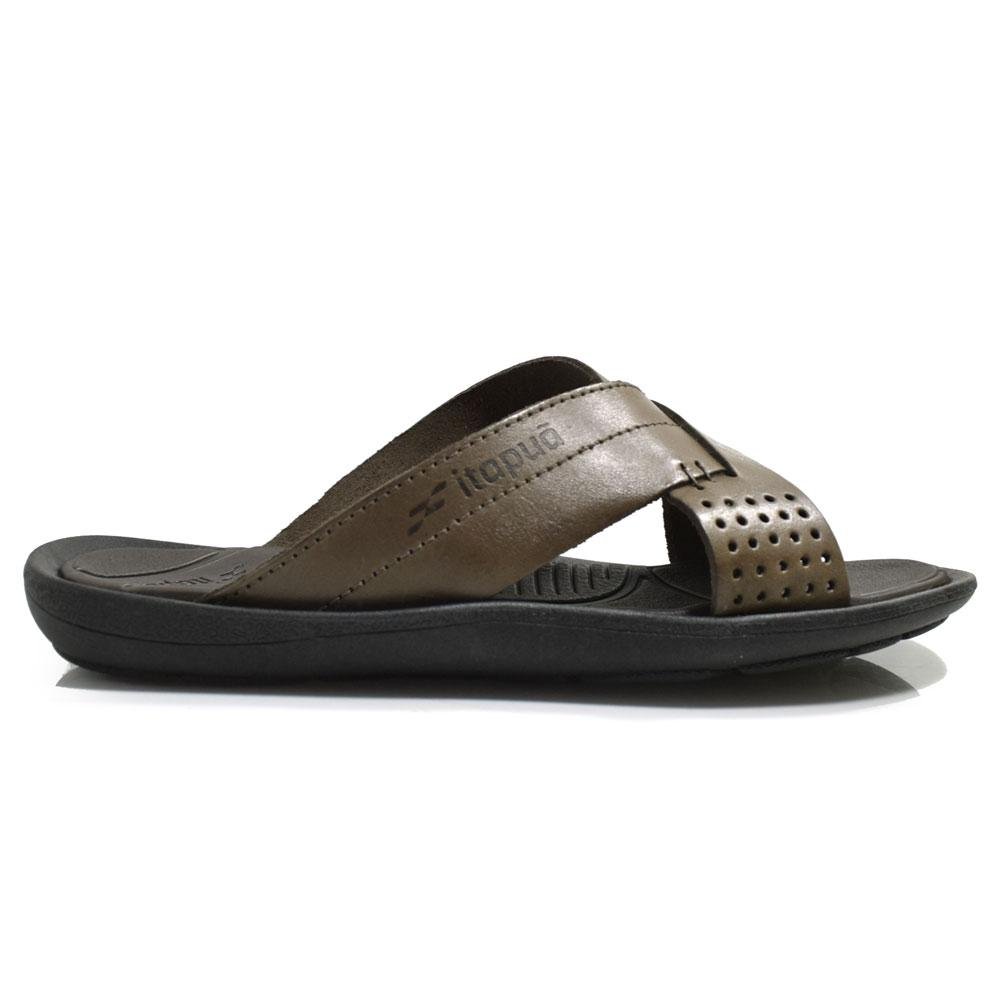 Chinelo Slide de Couro Masculino Itapuã 391 Marrom 2