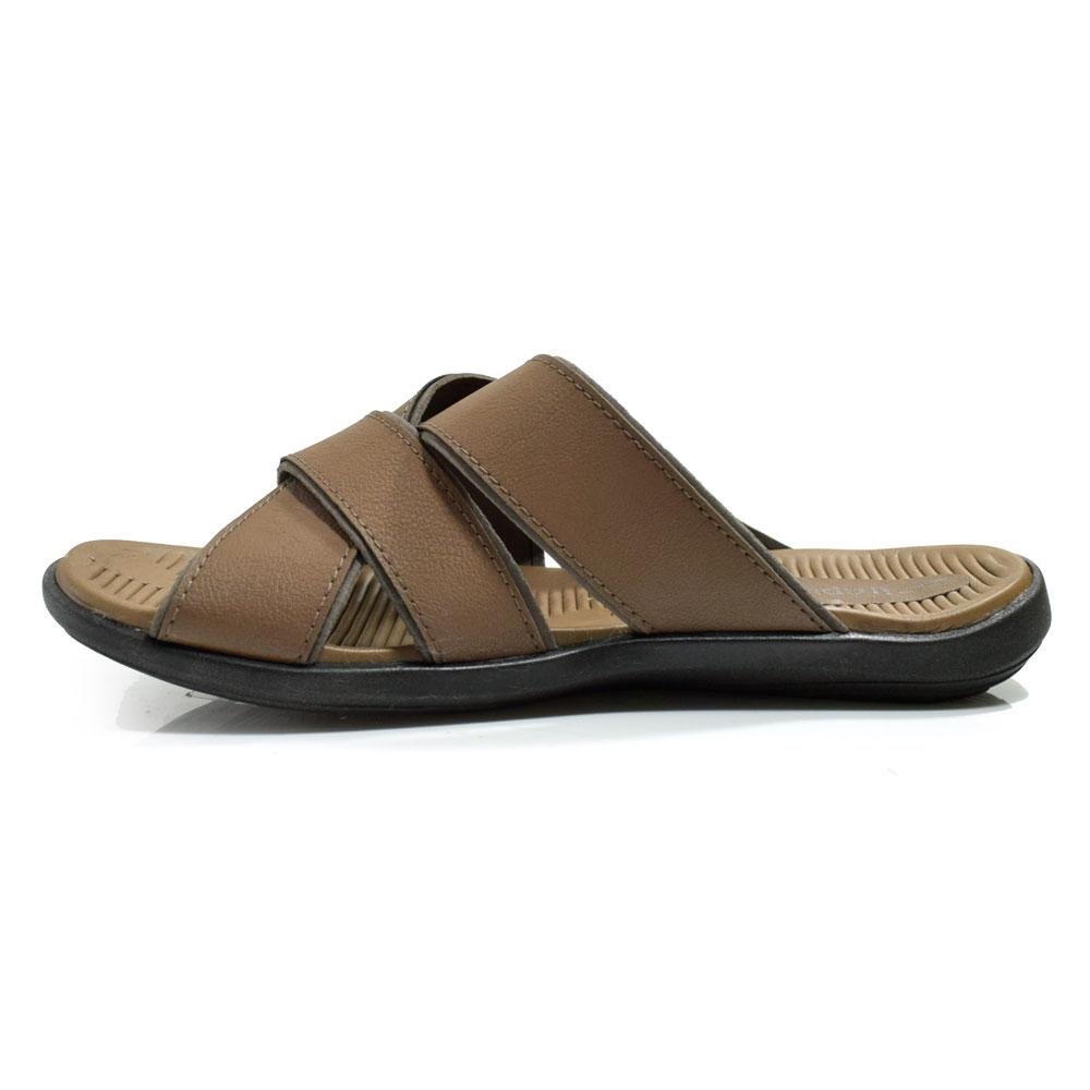 Chinelo Slide de Couro Masculino Itapuã 10452 Marrom 4