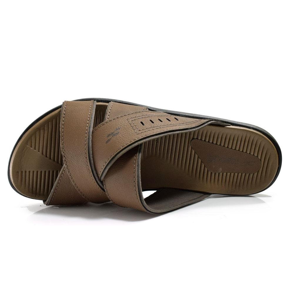 Chinelo Slide de Couro Masculino Itapuã 10452 Marrom 5