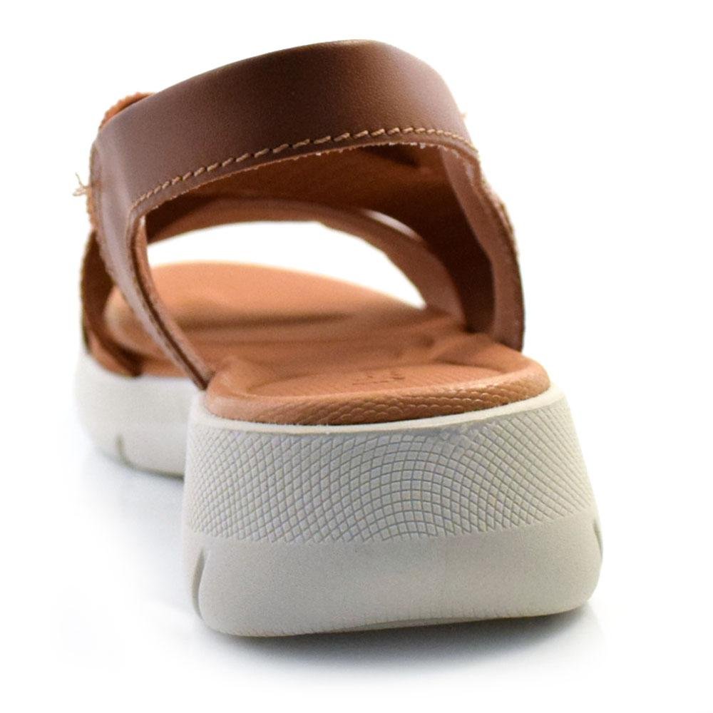 Sandalia Flat de Couro Feminina Usaflex AL1403 Marrom 4