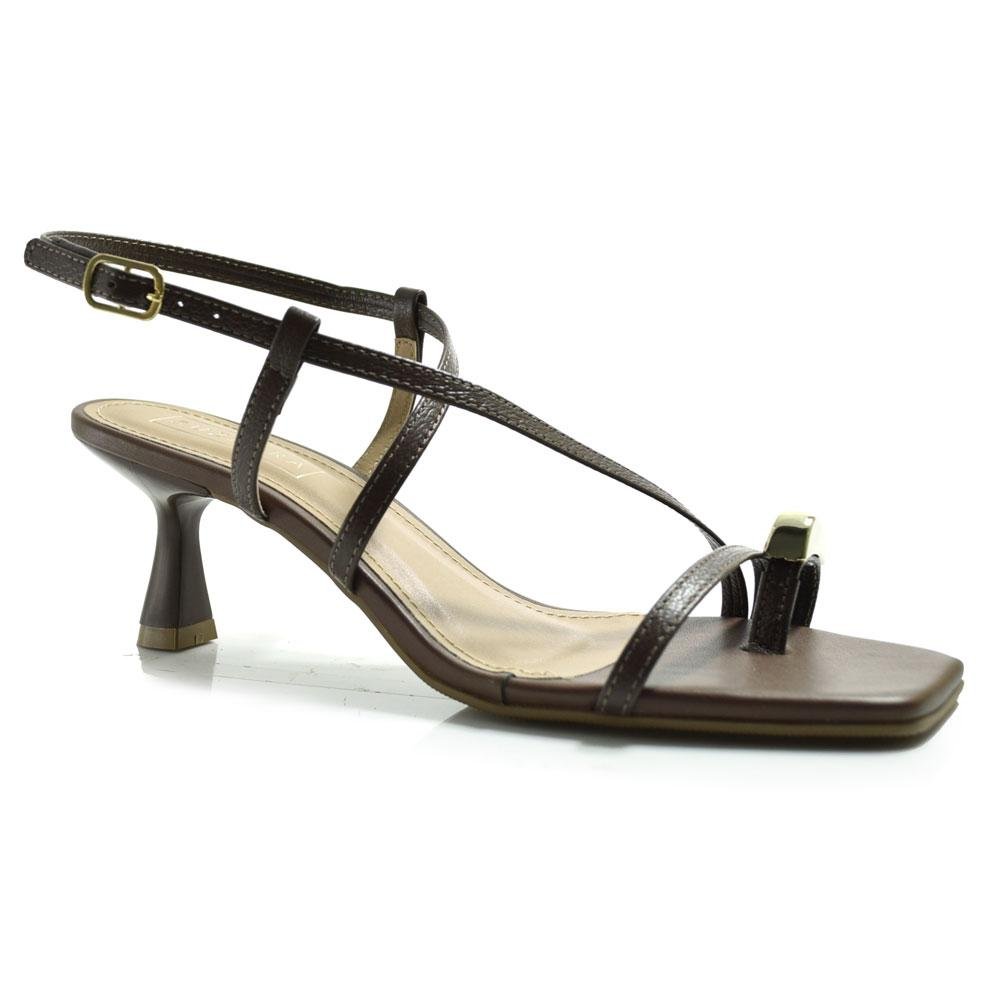 Sandália de Couro e Salto Feminina Suzzara