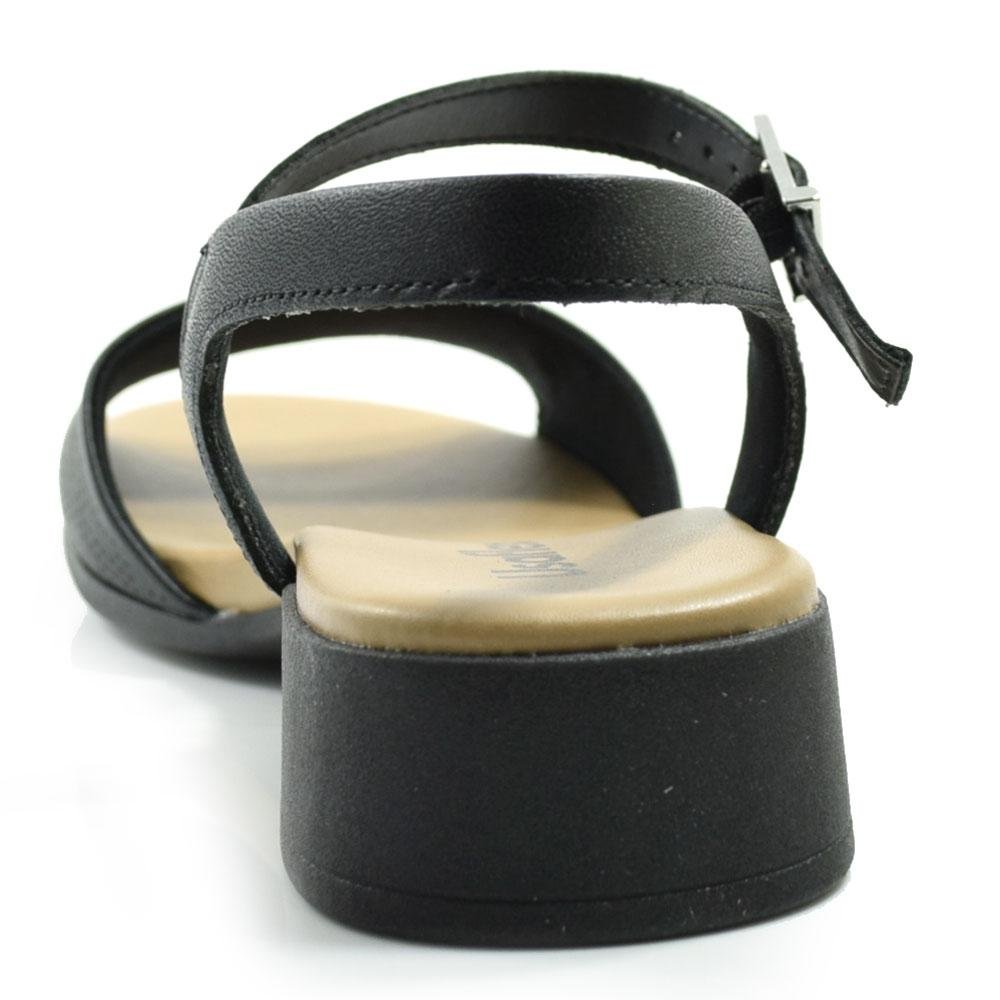 Sandália de Couro e Salto Bloco Usaflex MM1703 Preto 4