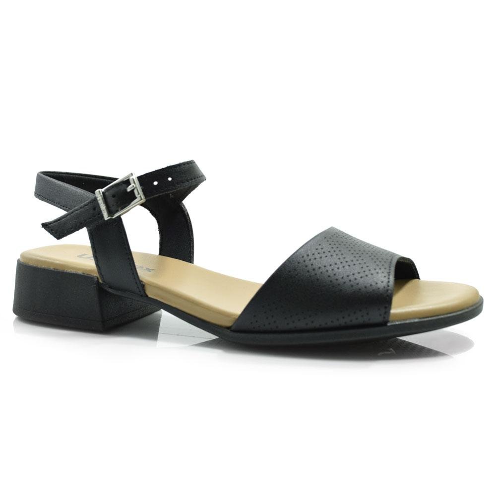 Sandália de Couro e Salto Bloco Usaflex MM1703