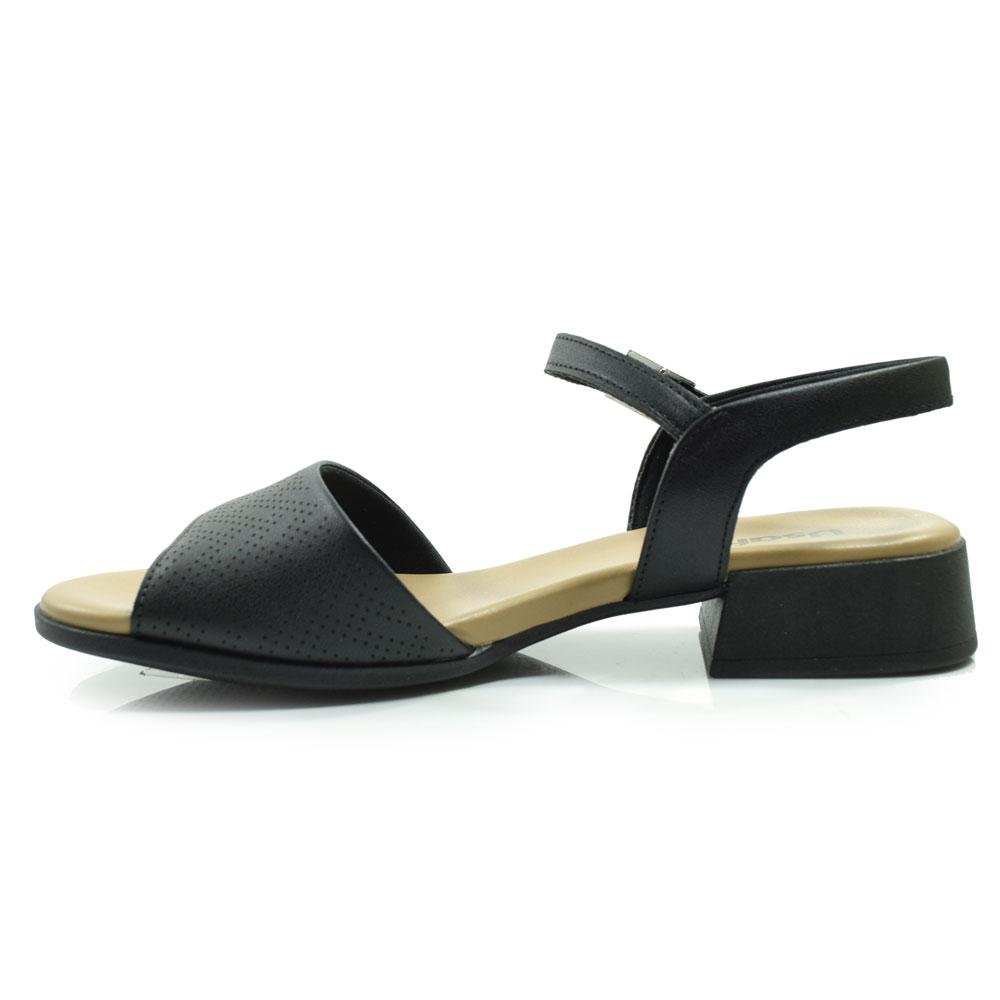 Sandália de Couro e Salto Bloco Usaflex MM1703 Preto 5
