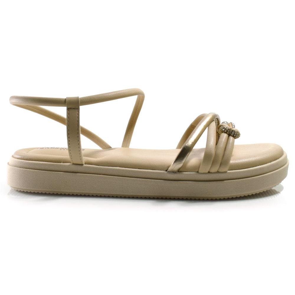 Sandália Flat Feminina Mississipi MB513 Bege 3