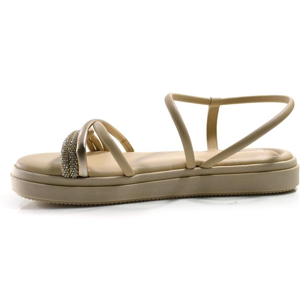 Sandália Flat Feminina Mississipi MB513 Bege 5
