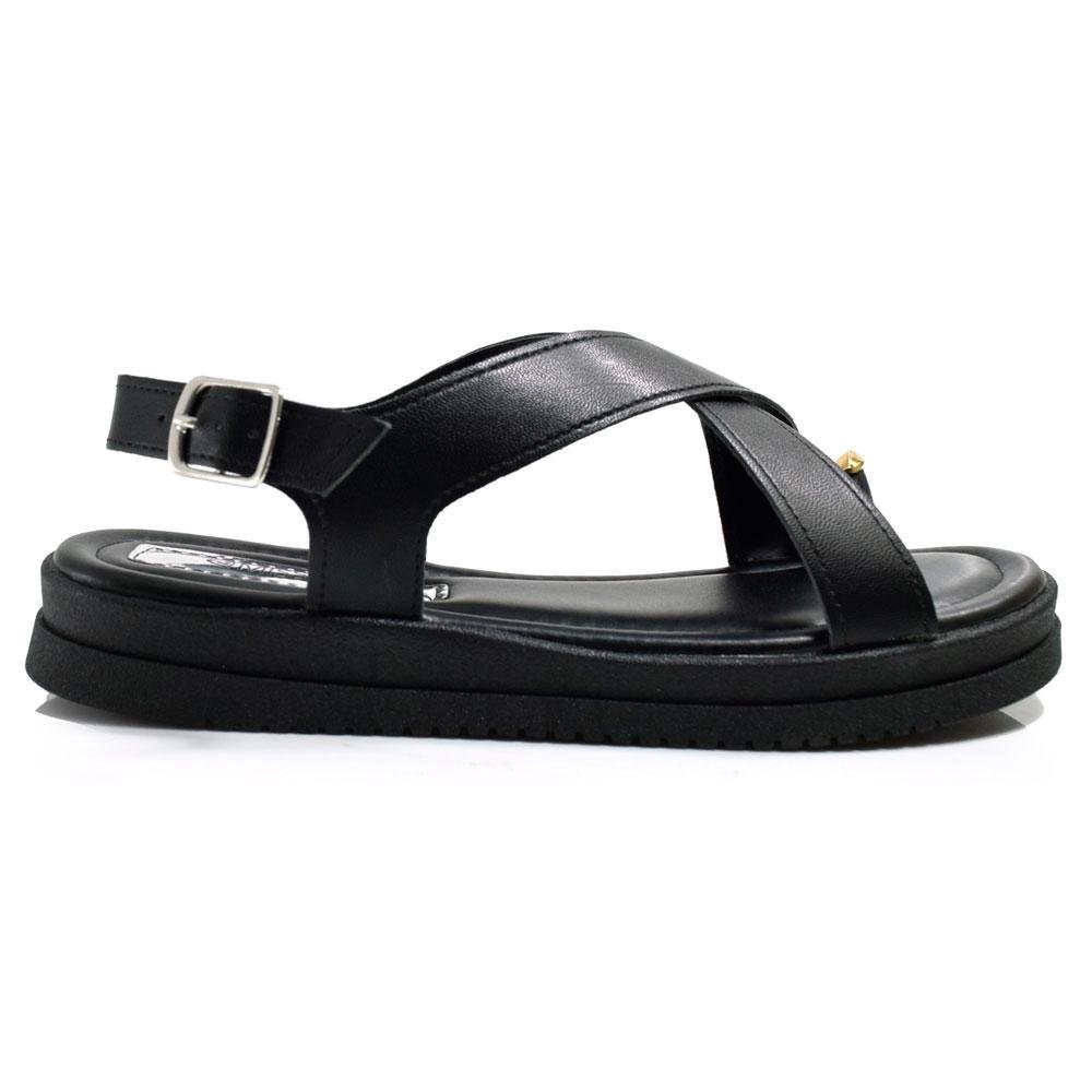 Sandália Flat Feminina Mississipi MF111 Preto 3