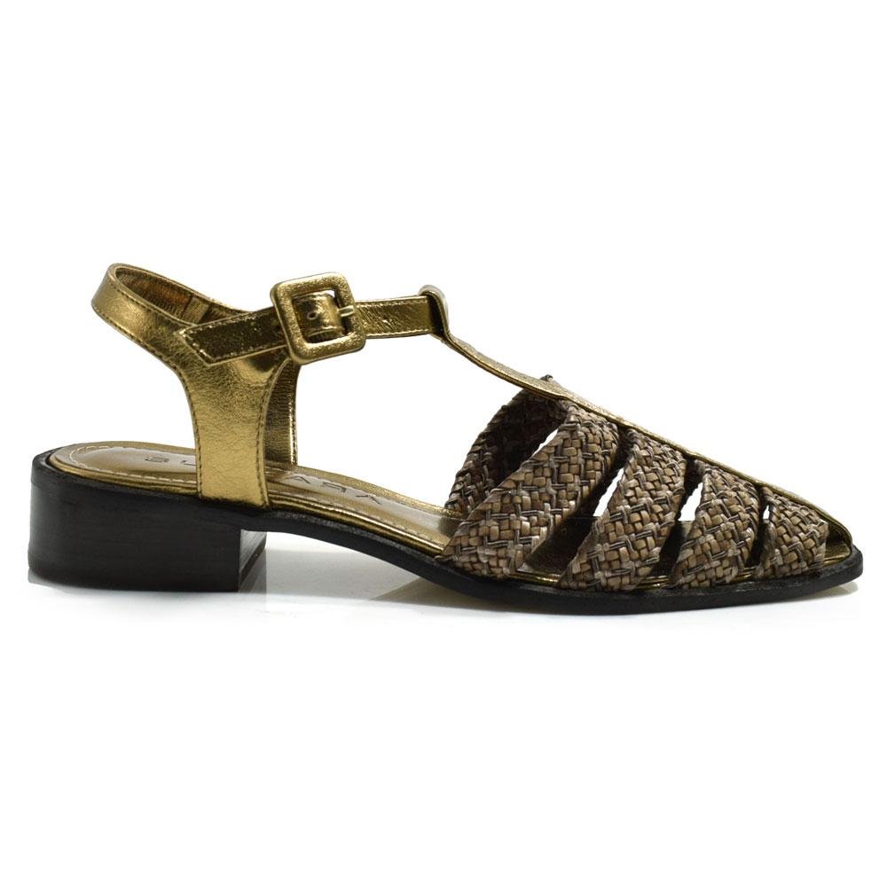 Sandália Fisherman de Couro Suzzara 47-18 Dourado 3