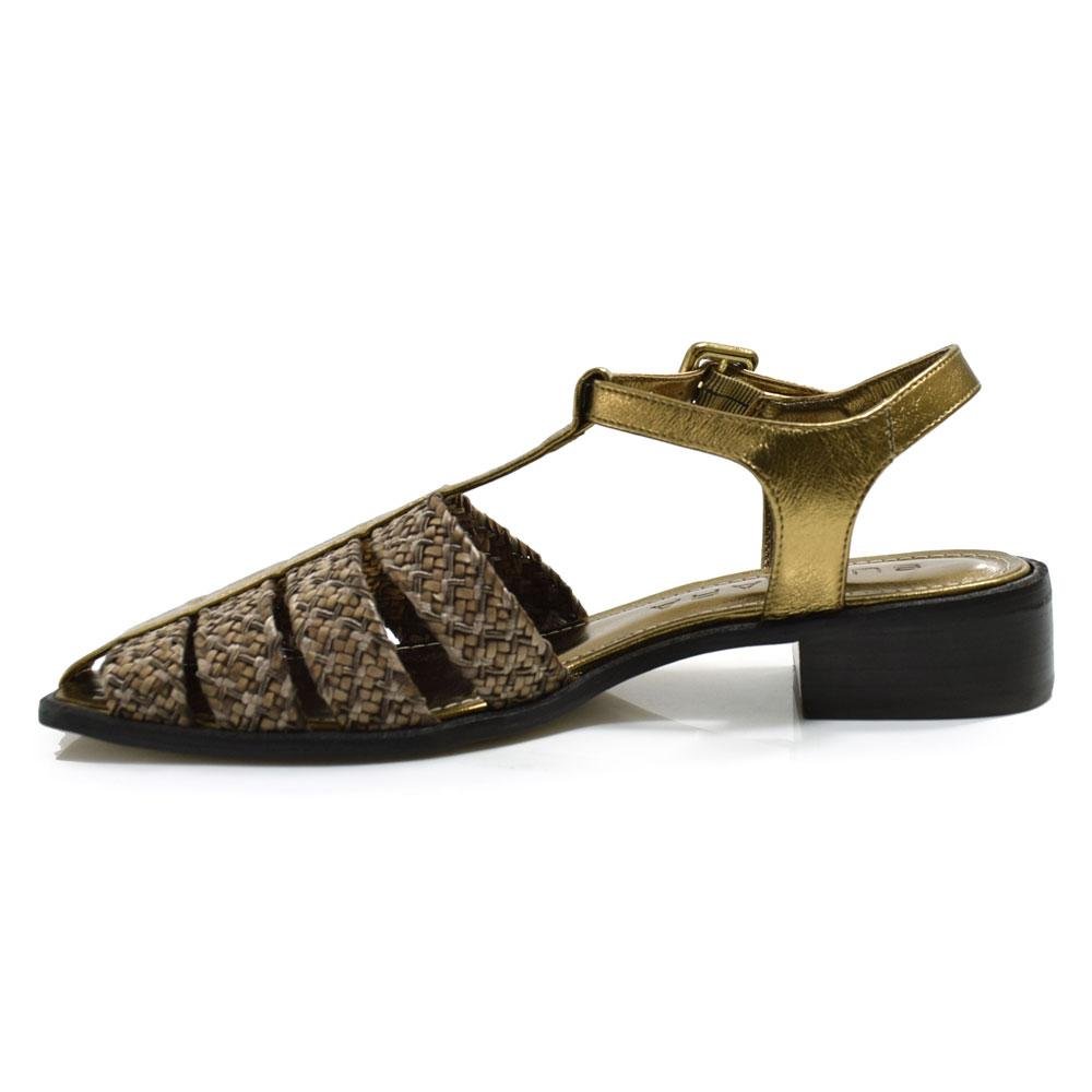 Sandália Fisherman de Couro Suzzara 47-18 Dourado 5