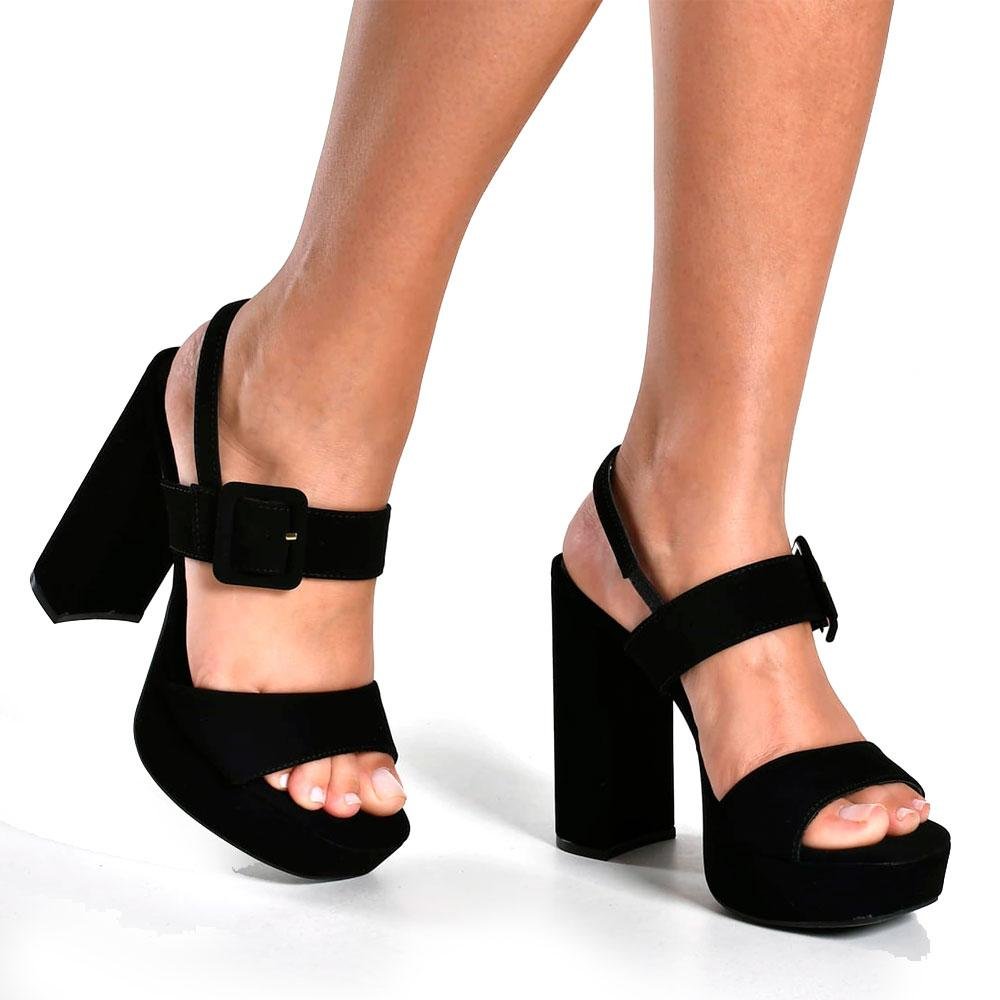 Sandália Plataforma de Salto Feminina Via Marte 284-002-01 Preto 2
