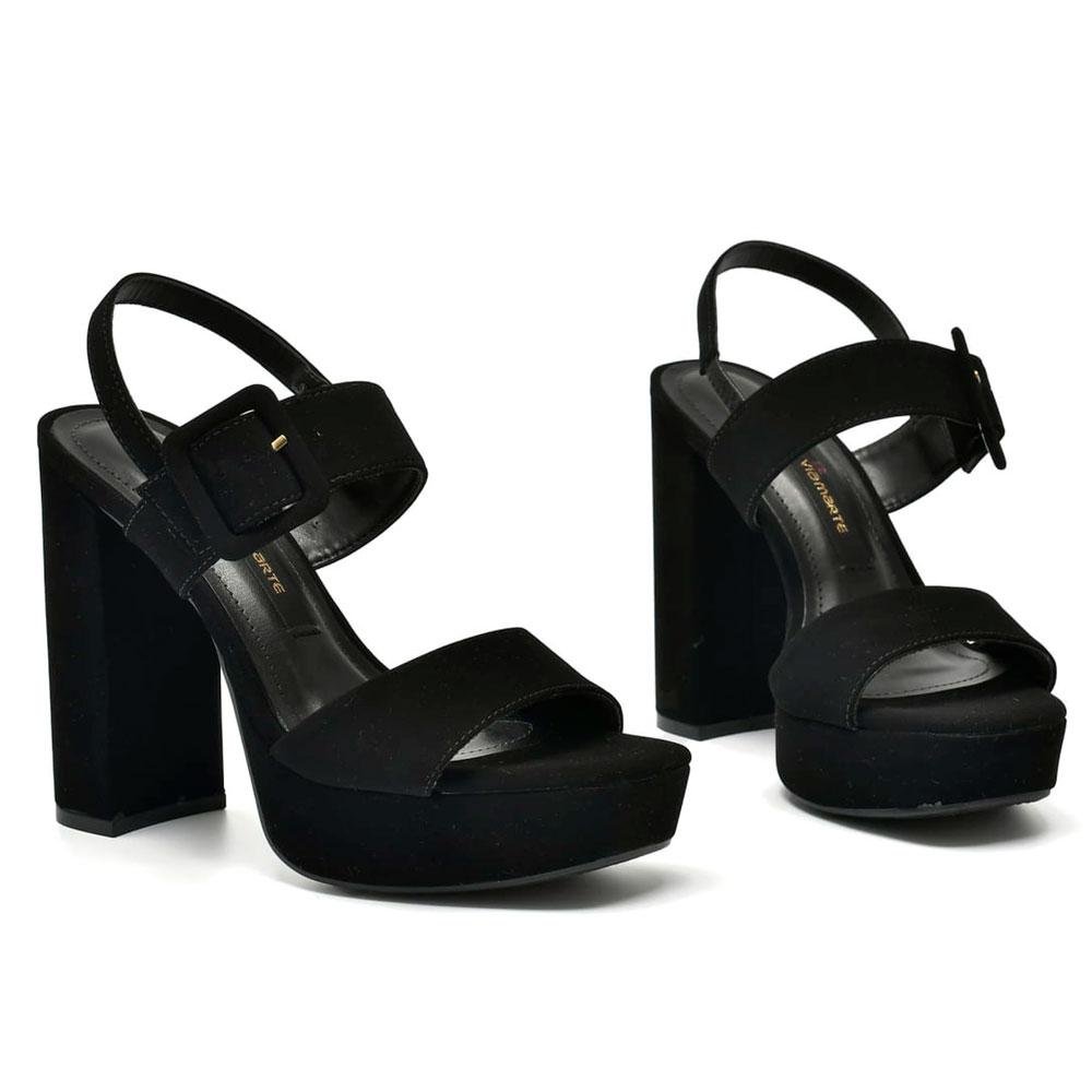 Sandália Plataforma de Salto Feminina Via Marte 284-002-01 Preto 3