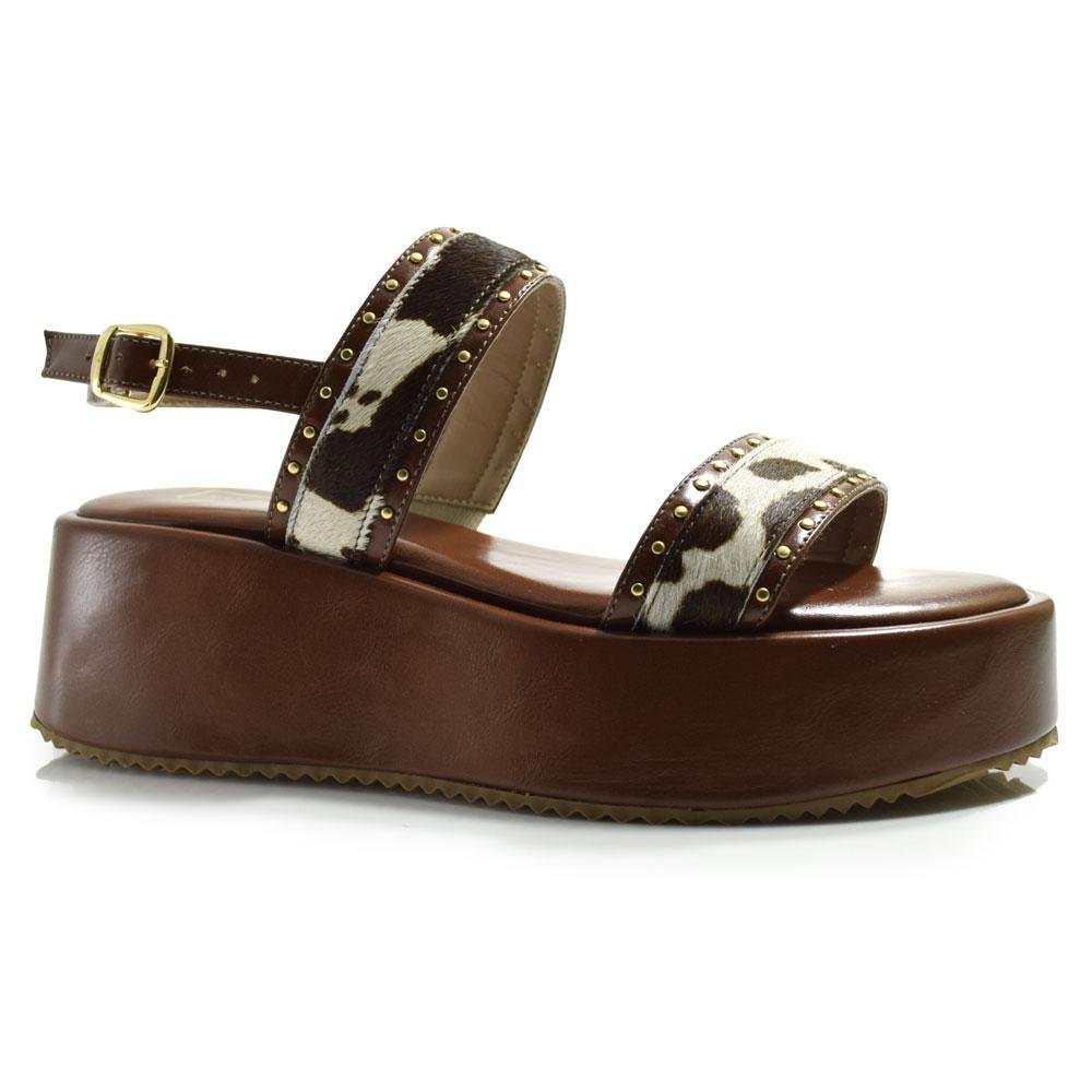 Sandália Plataforma Feminina Suzzara Marrom 1