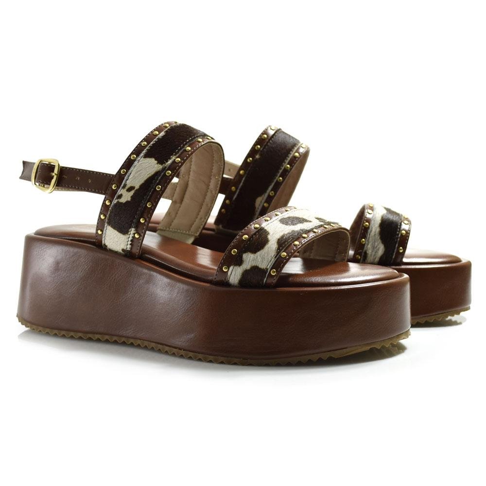 Sandália Plataforma Feminina Suzzara Marrom 2