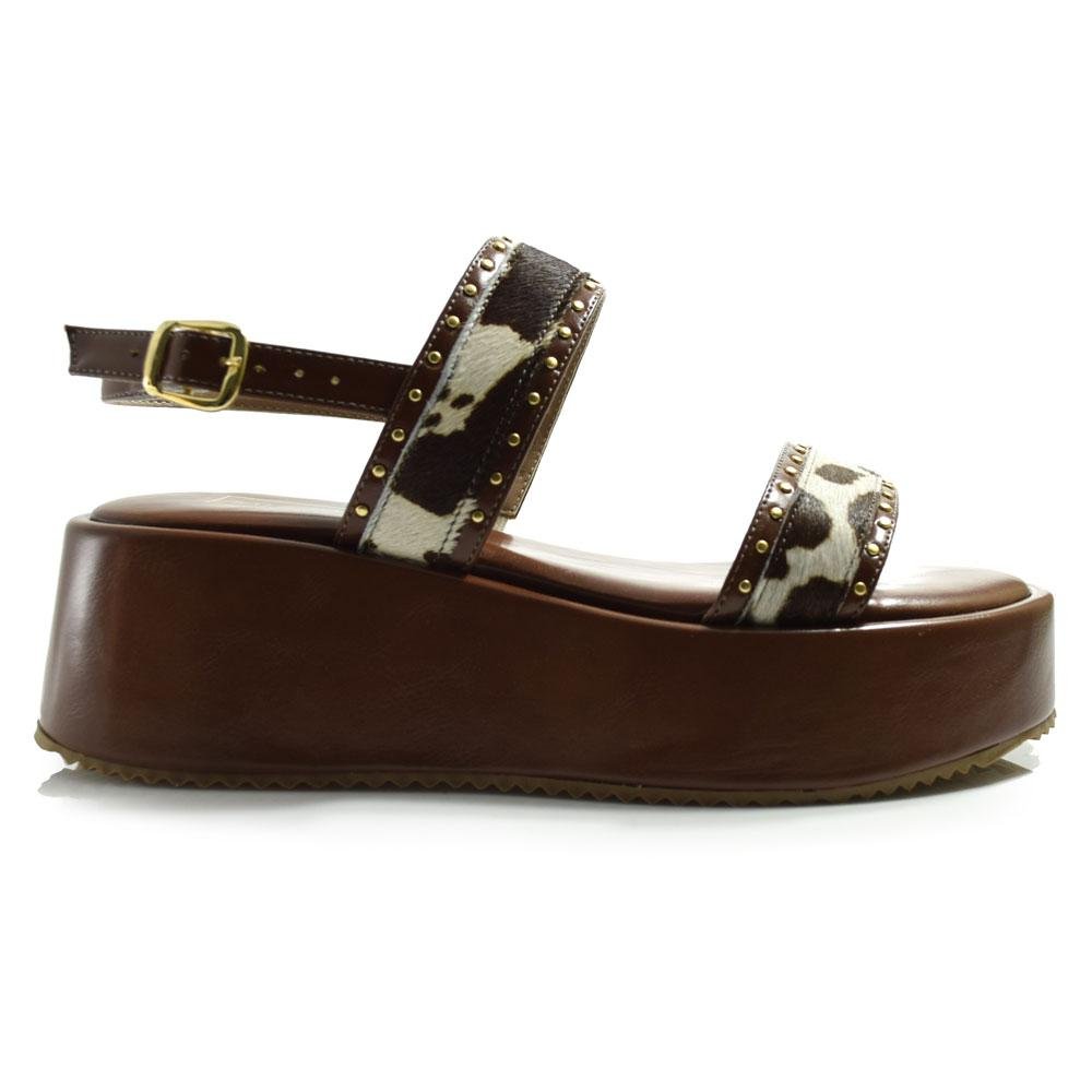 Sandália Plataforma Feminina Suzzara Marrom 3