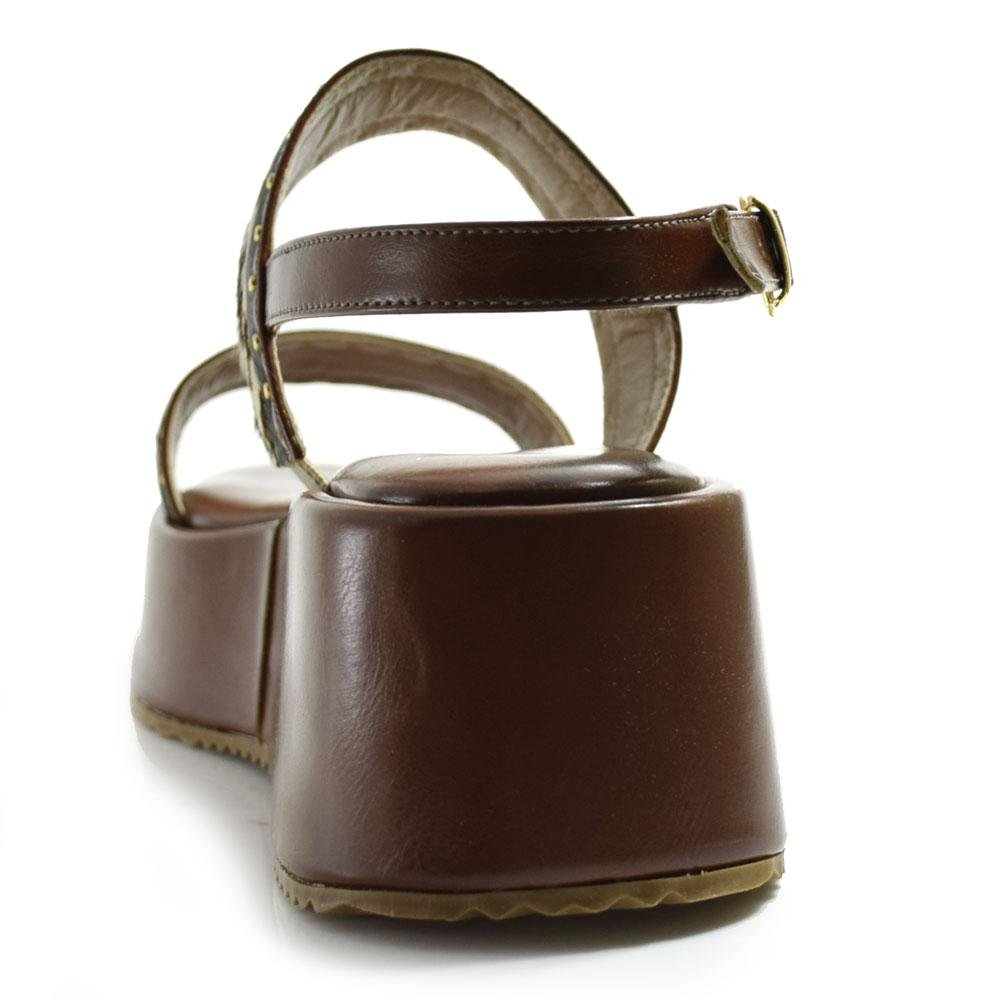 Sandália Plataforma Feminina Suzzara Marrom 4