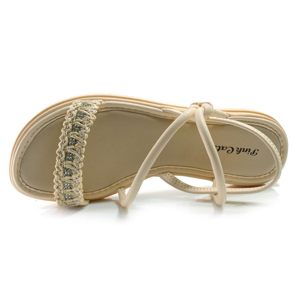 Sandália Flat Infantil Pink Cats V4801 Bege 6