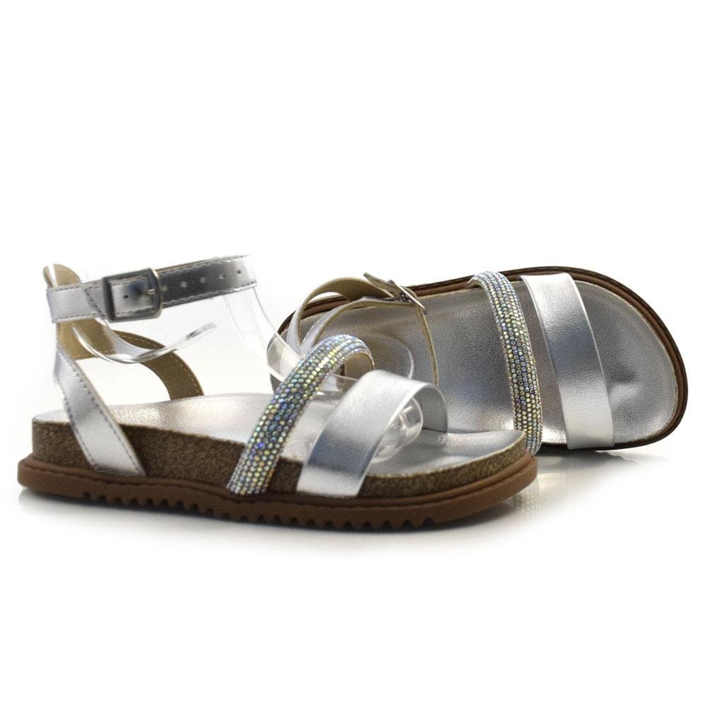 Sandália Flat Infantil Molekinha 2357.102.21130 Prata 2