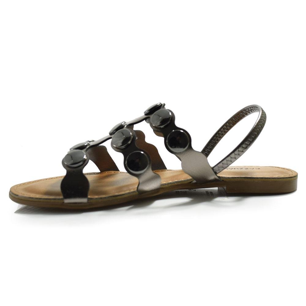 Sandália Rasteira Feminina Cazzualen Prata 5