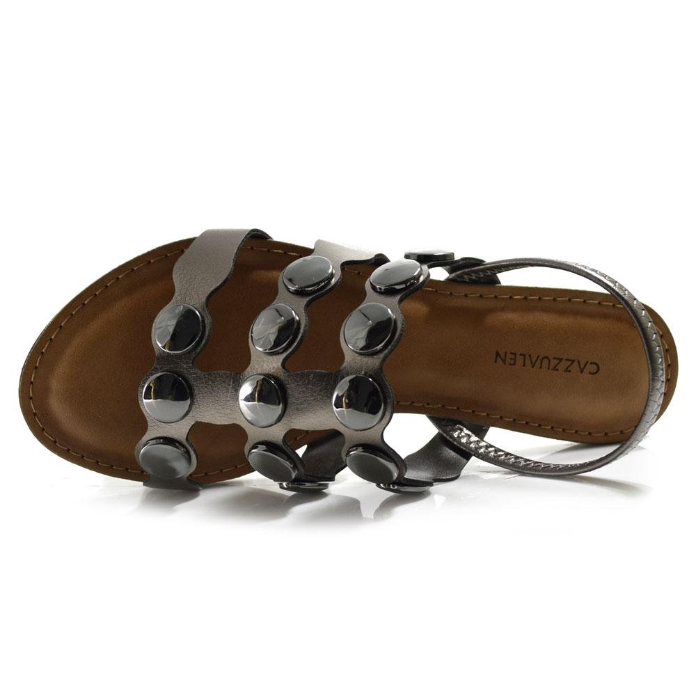 Sandália Rasteira Feminina Cazzualen Prata 6