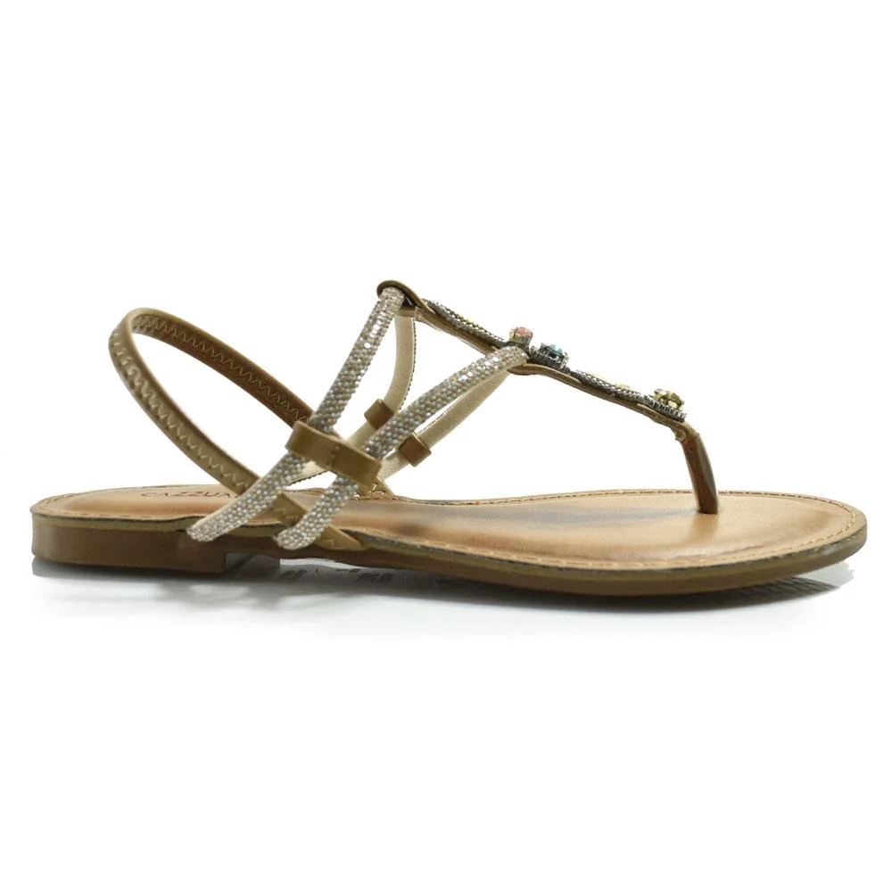 Sandália Rasteira Feminina Cazzualen Marrom 3