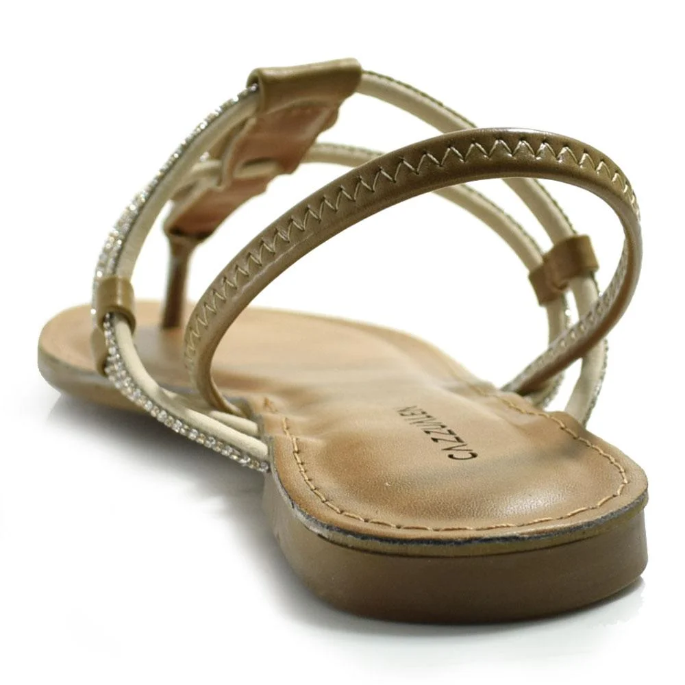 Sandália Rasteira Feminina Cazzualen Marrom 4