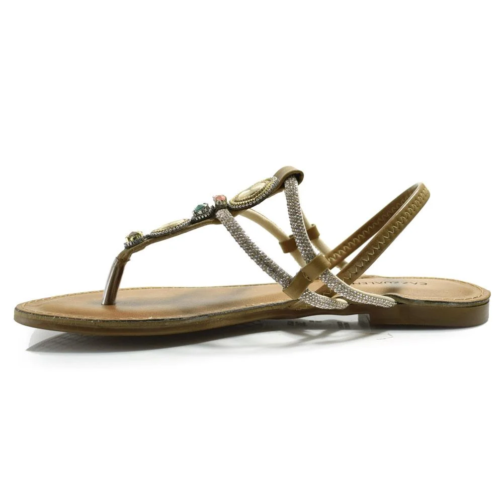 Sandália Rasteira Feminina Cazzualen Marrom 5