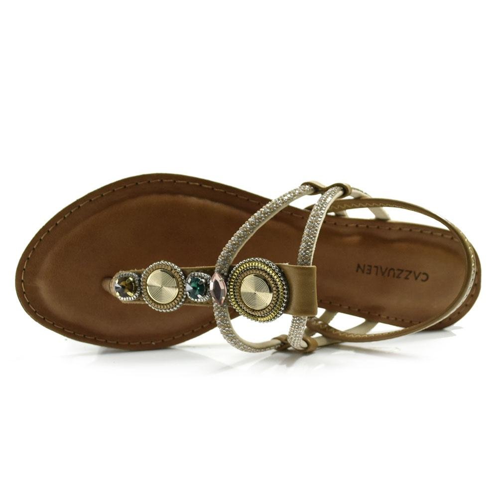 Sandália Rasteira Feminina Cazzualen Marrom 6