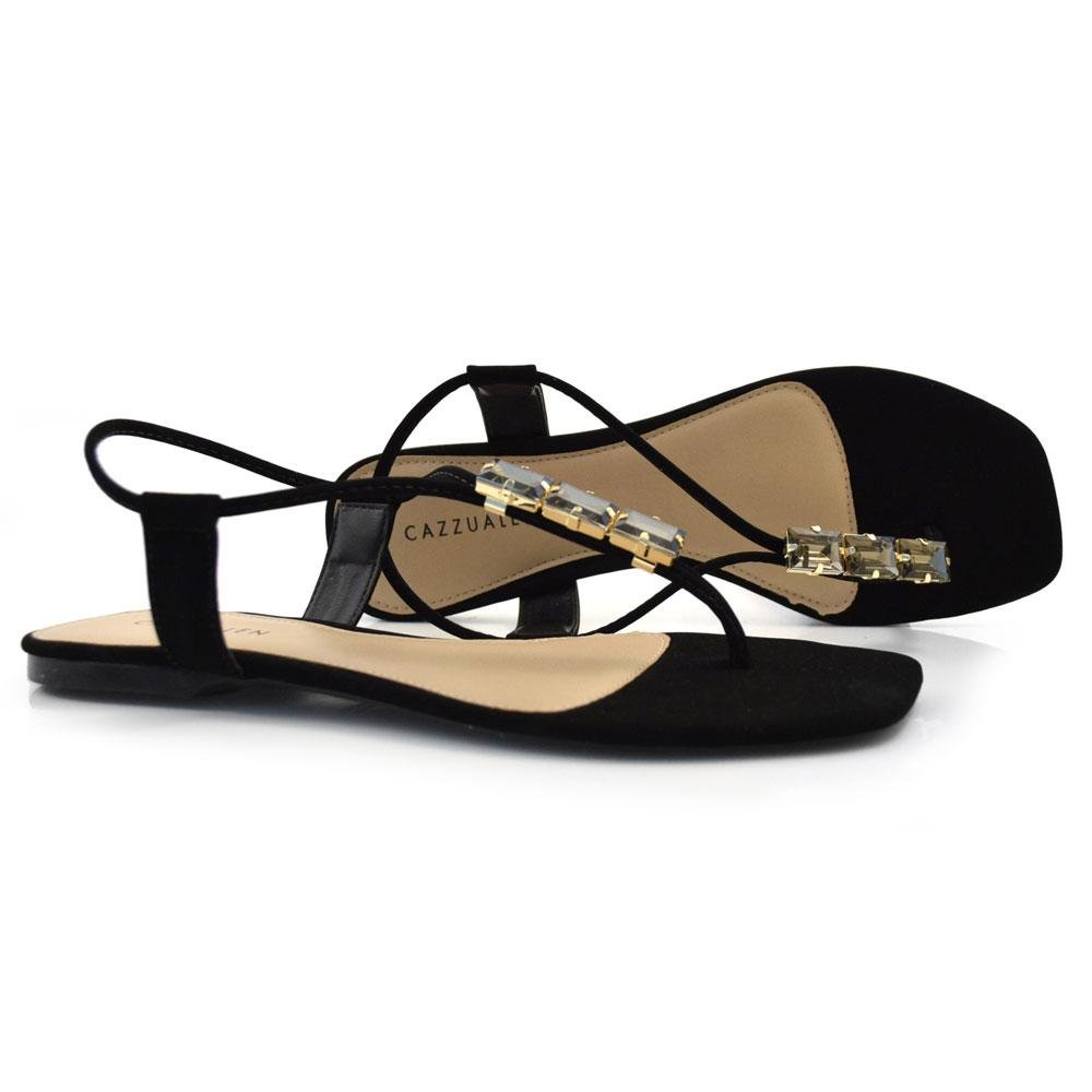 Sandália Rasteira Feminina Cazzualen 31.211 Preto 2