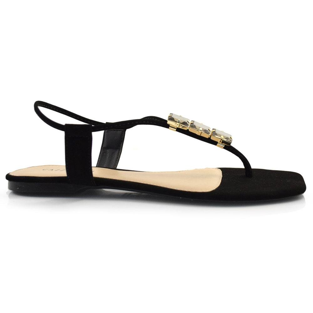 Sandália Rasteira Feminina Cazzualen 31.211 Preto 3