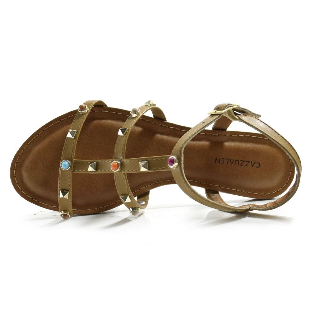 Sandália Rasteira Feminina Cazzualen Marrom 6