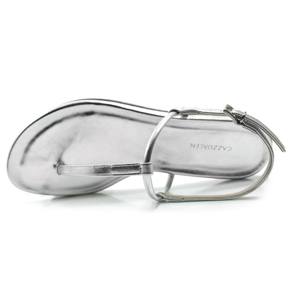 Sandália Rasteira Feminina Cazzualen 440.6809 Prata 6