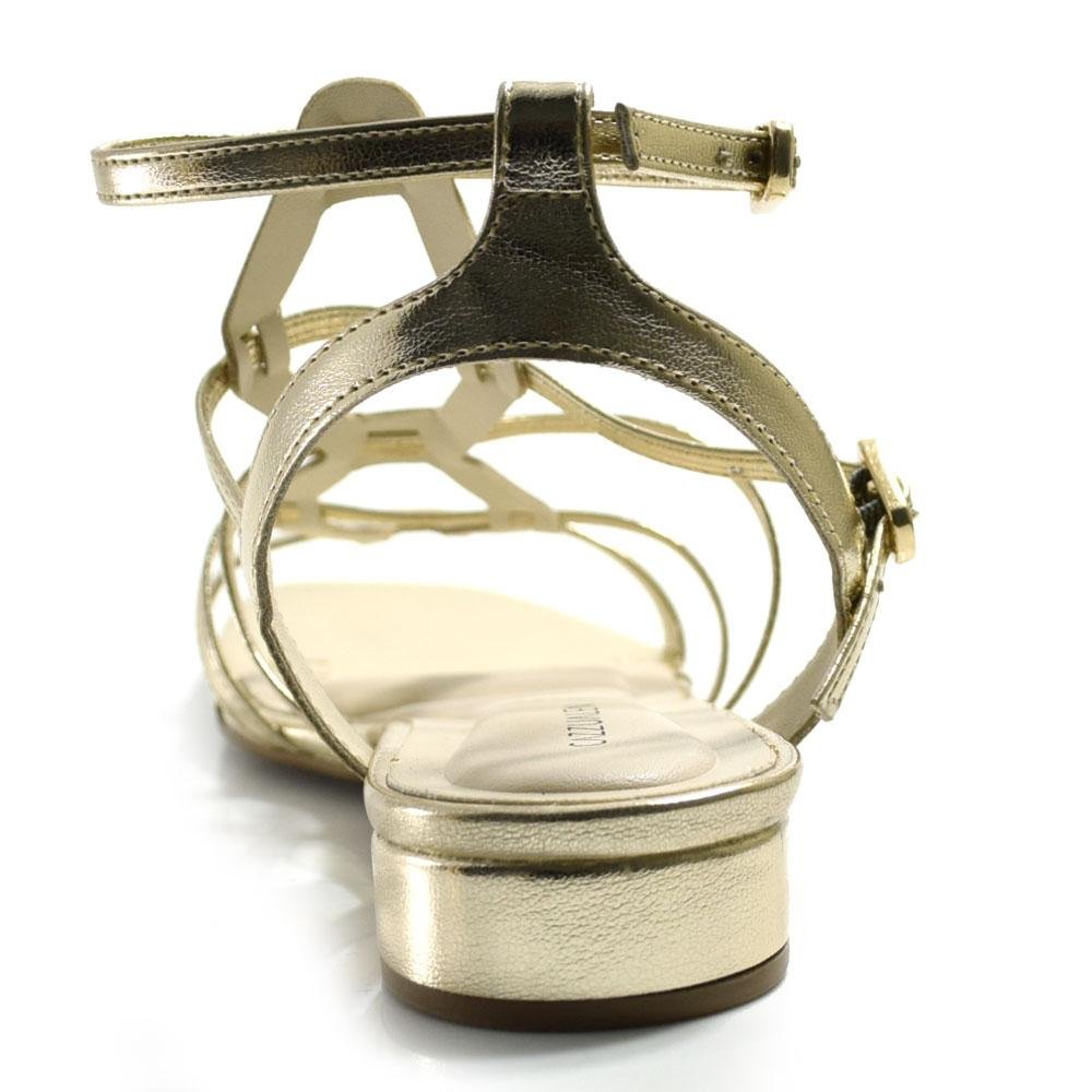 Sandália Rasteira Feminina Cazzualen Dourado 4