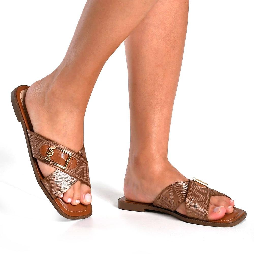 Sandália Rasteira Feminina Via Marte  292-002-01 Marrom 2