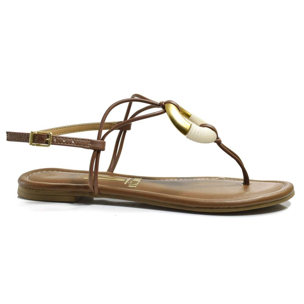 Sandália Rasteira Feminina Vizzano Marrom 3