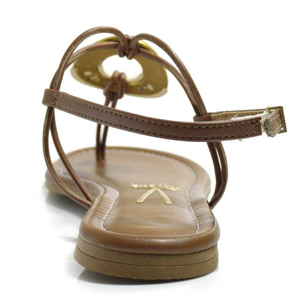 Sandália Rasteira Feminina Vizzano Marrom 4