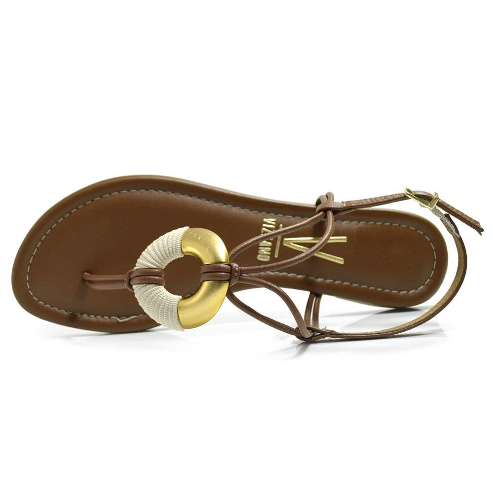 Sandália Rasteira Feminina Vizzano Marrom 6