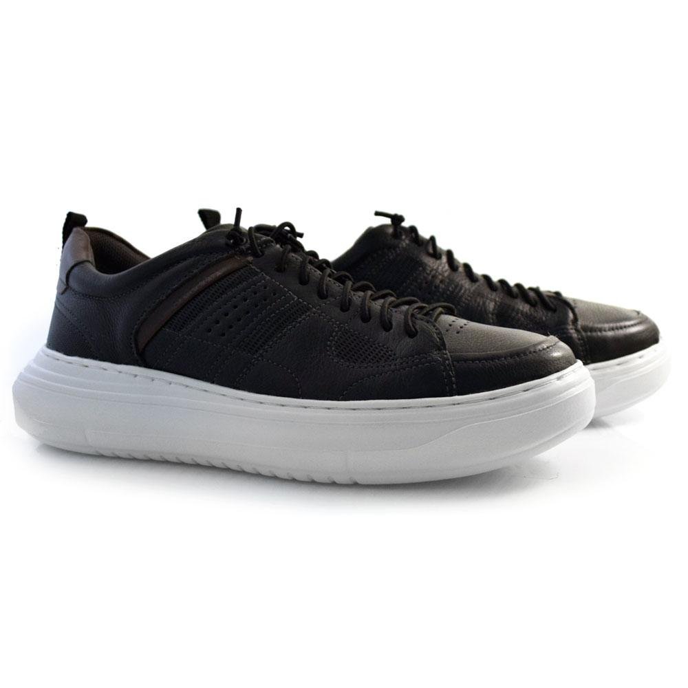 Sapatênis de Couro Masculino Democrata Joe Ultra 526101 Preto 2