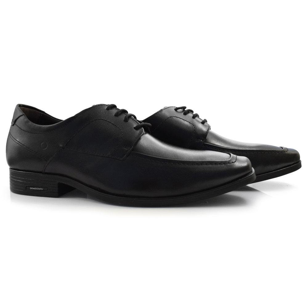 Sapato Social de Couro Masculino Democrata Pointer 250104 Preto 2