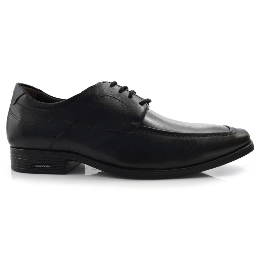 Sapato Social de Couro Masculino Democrata Pointer 250104 Preto 3