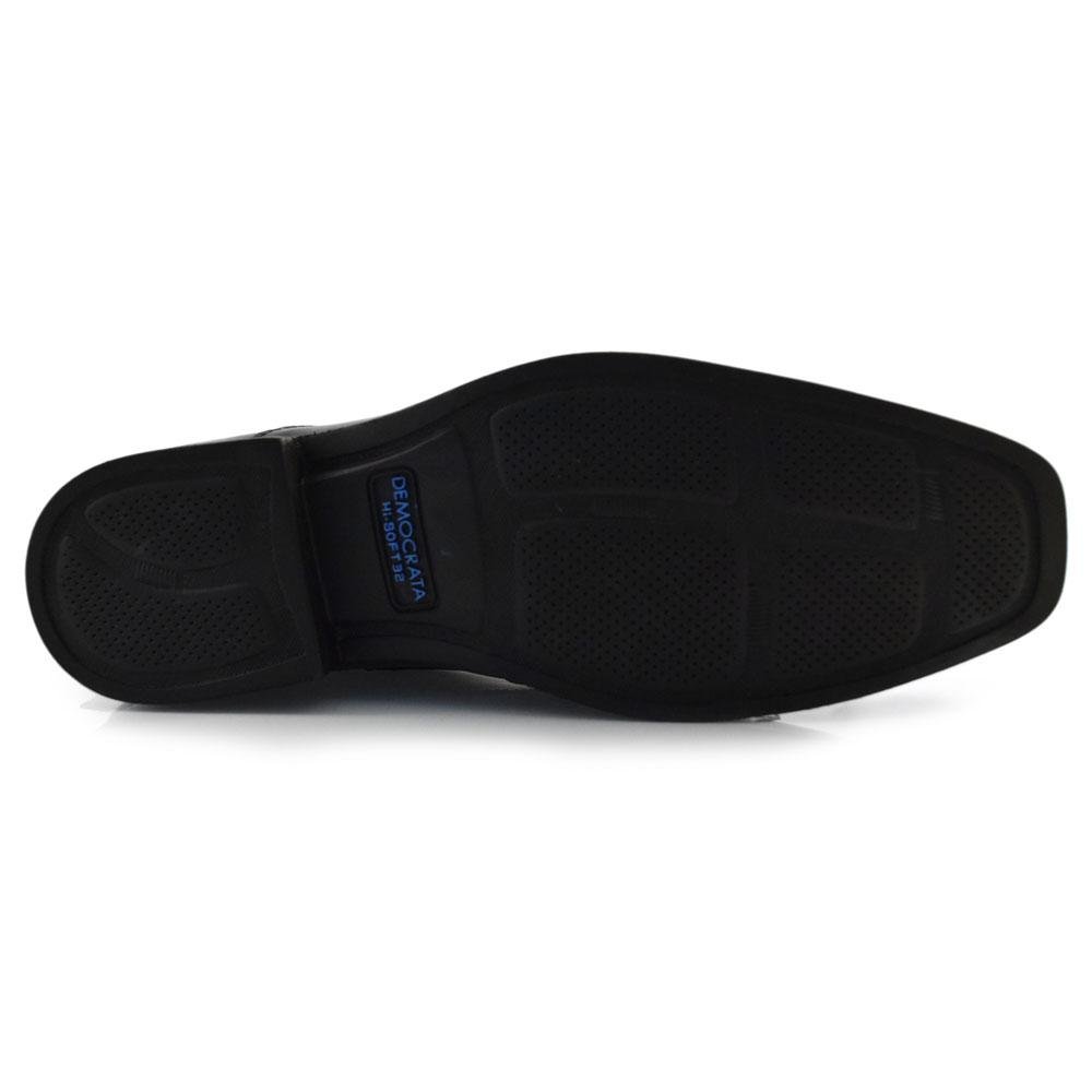 Sapato Social de Couro Masculino Democrata Pointer 250104 Preto 7