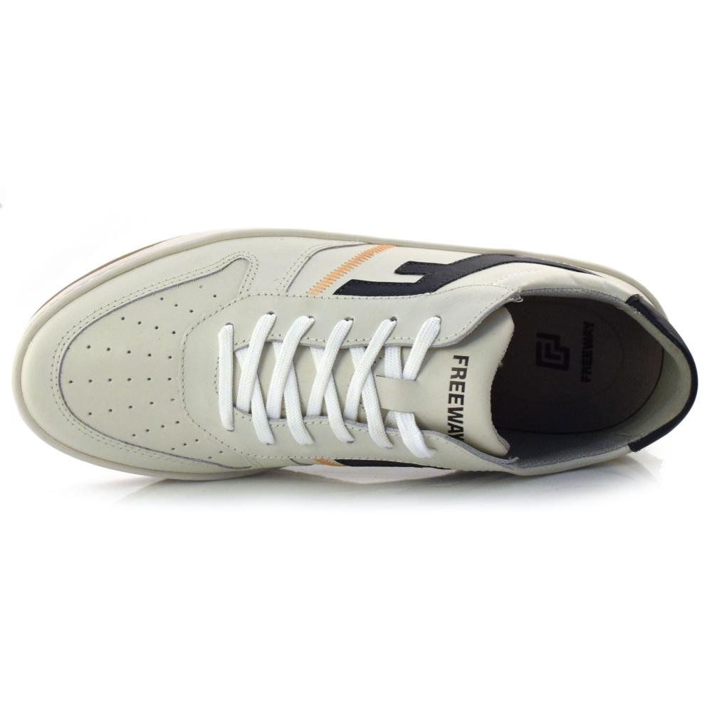 Sapatênis Masculino de Couro Free Way Loud LOUD02 Off White 4