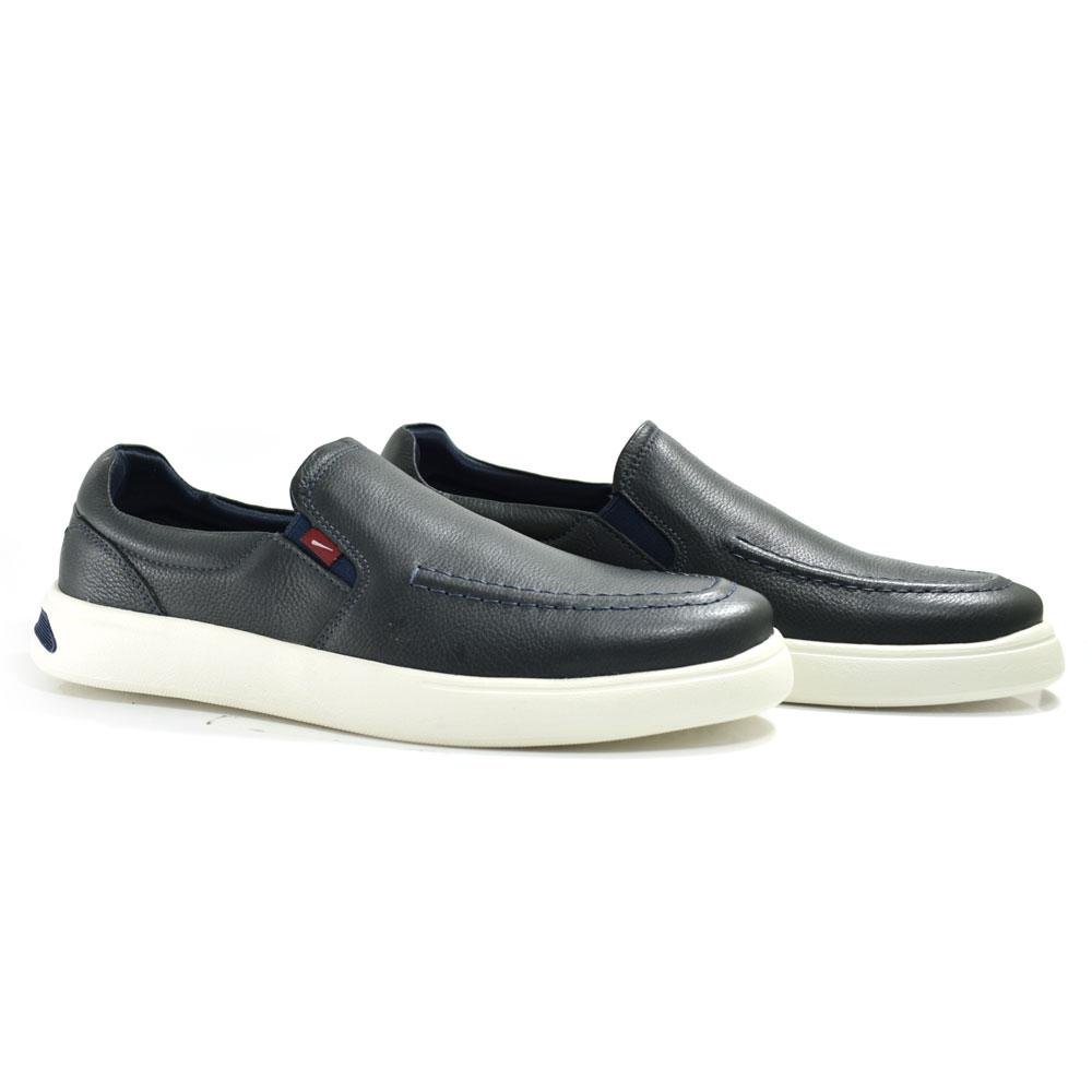 Tênis Slip On de Couro Masculino Ferracini Buzios 8960 Azul 2