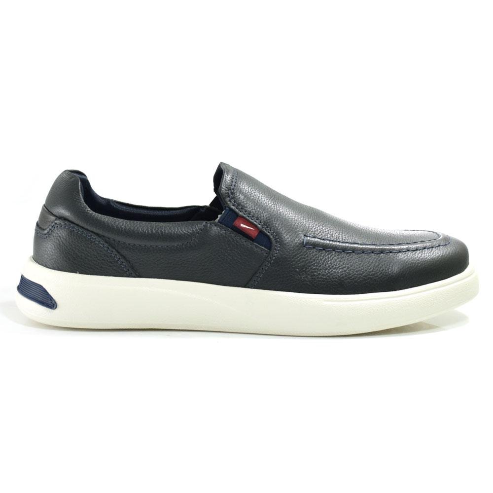 Tênis Slip On de Couro Masculino Ferracini Buzios 8960 Azul 3