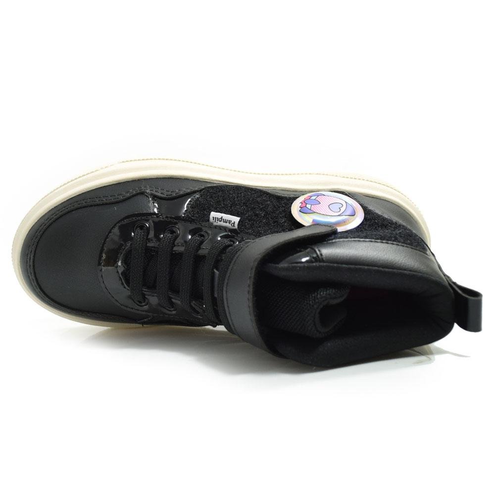 Tênis de Cano Alto Infantil Pampili 736.054 Preto 6