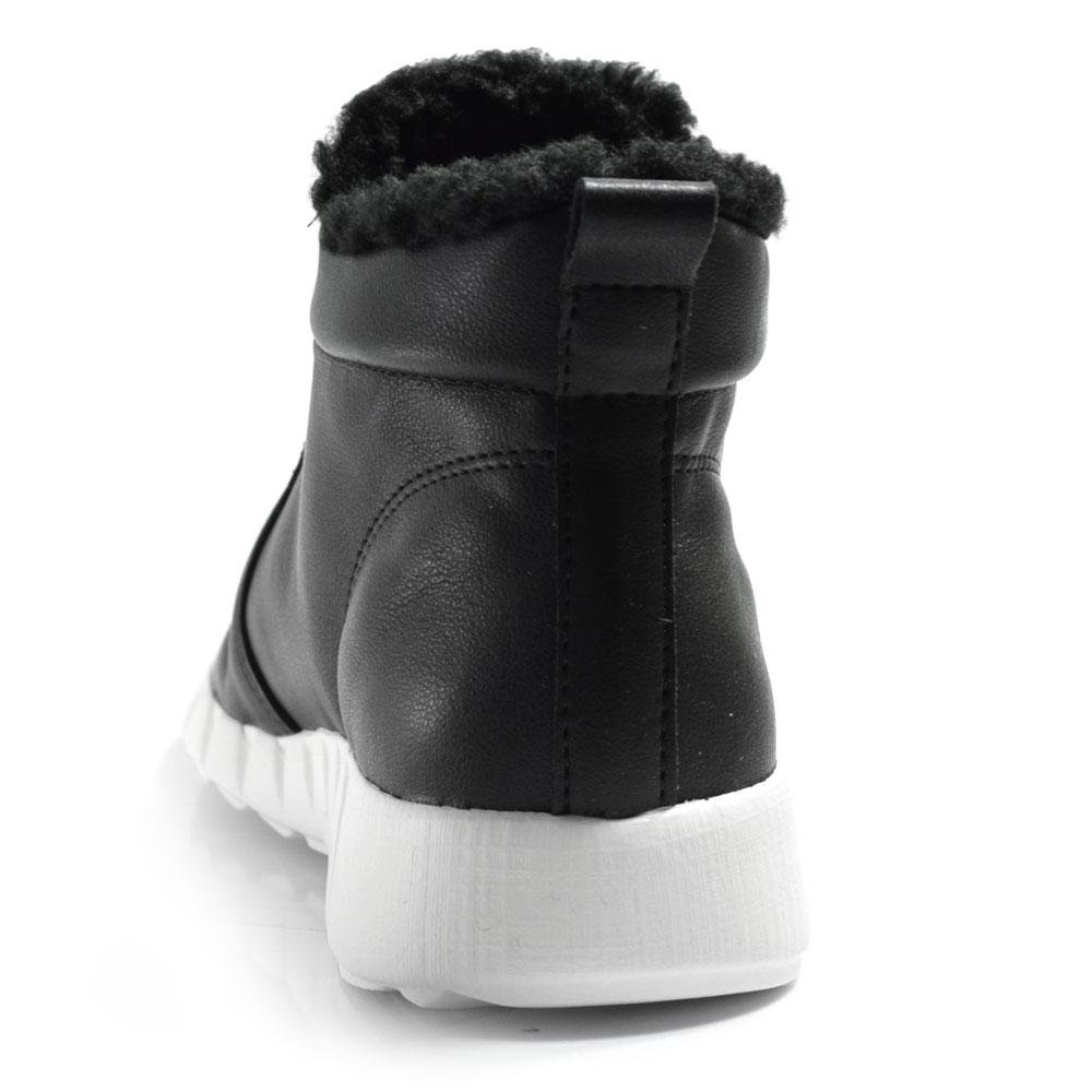 Tênis de Cano Alto Peluciado Feminino Piccadilly 970115 Preto 4